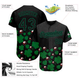 Maxcorners Personalized Text And Number Billiard 8 Shamrock 3D Pattern Baseball Jersey Shirt