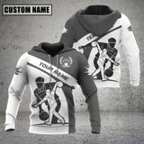 Maxcorners Custom Name Bowling Sport Gray 3D Hoodie