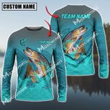 Maxcorner Trout Fishing Personalized Name And Team Name 3D Long Sleeve Shirt