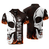 Maxcorners Personalized Name Bowling Skull 3D Shirt