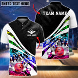 Maxcorners Custom Name Rainbow Pattern Bowling Sport 3D Shirt