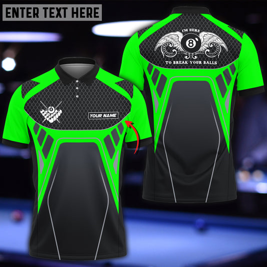Maxcorners Billiards Sport Pattern Multicolor Options Personalized Name 3D Shirt (4 Colors)