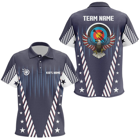Maxcorners Personalized Text Eagle American Target Archery 3D Polo Shirts