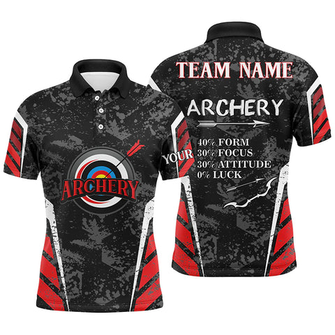 Maxcorners Personalized Text Vintage Style Target Archery 3D Polo Shirts