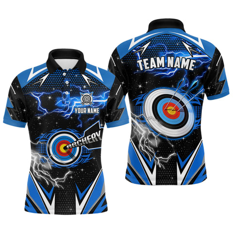 Maxcorners Personalized Text Blue Archery Target Shirts