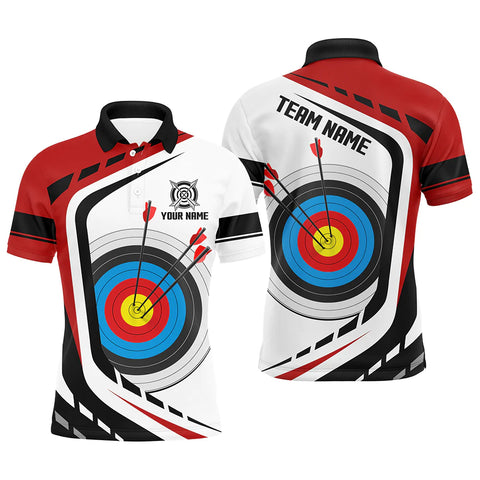 Maxcorners Personalized Text White Red Jersey Archery Target Shirts