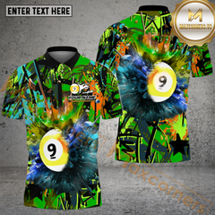 Maxcorners Billiards 9 Ball Graffiti Explosion Paint Personalized Shirt (4 Colors)