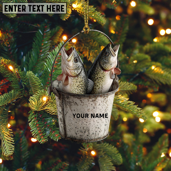 Maxcorners Personalized Fishing Bucket Christmas Ornament, Tree Hanging Decor, Flat 2D Acrylic, Personalized Fisherman Gift for Husband Holiday Keepsake 2025