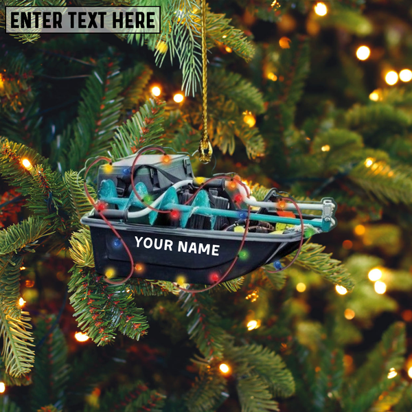 Maxcorners Personalized Ice Fishing Sled 2D Ornament, Christmas Ice Fishing Custom Ornament, Fishing Lover Gift, Christmas Gift