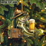 Maxcorners Custom Name Fishing Santa Ornament, Unique Christmas Fishing Gift