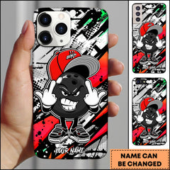 Maxcorners Bowling Ball Street Graffiti Personalized Name Phone Case