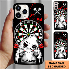 Maxcorners Darts Monster Angry Holding Darts Dark Comic Personalized Name Phone Case