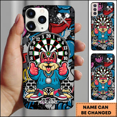 Maxcorners Darts Dog Hip Hop Thumbs Up Street Art Personalized Name Phone Case