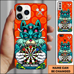 Maxcorners Darts Wolf Monster Holding Dartboard Comic Art Personalized Name Phone Case