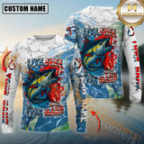 Maxcorners Tuna Shirt Live Free Fish Hard Crappie Design Personalized Name, Team Name 3D Long Sleeve Shirt