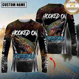 Maxcorners Fishing Shirt Patriotic American Flag Trout Design Personalized Name, Team Name 3D Long Sleeve Shirt