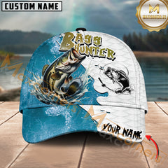 Maxcorners Bass Hunter Fishing Graphic Splash Effect Personalized Name 3D Cap