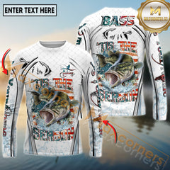 Maxcorners Freshwater Fishing Aggressive Splash Design Personalized Name, Team Name 3D Long Sleeve Shirt