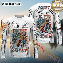 Maxcorners Freshwater Fishing Aggressive Splash Design Personalized Name, Team Name 3D Long Sleeve Shirt