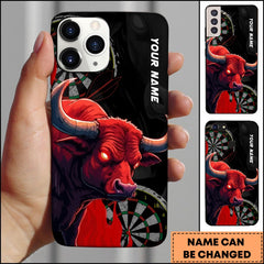 Maxcorners Darts Fierce Red Bull Warrior Premium Personalized Name Phone Case