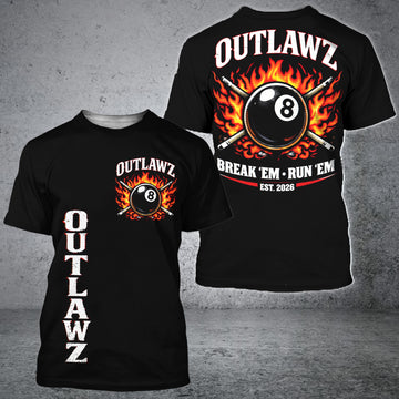 Maxcorners Outlawz Billiards V-neck T-Shirt For  Donna Aguilar