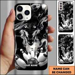 Maxcorners Smoke Bowling Wolf Shadow Strike Personalized Name Phone Case