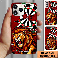 Maxcorners Darts Lion Rage Power Art Personalized Name Phone Case