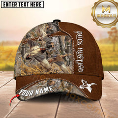 Maxcorners Deer Hunting Leather Style Woodland Buck Art Multi Options Personalized Name 3D Cap (6 Options)