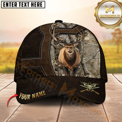 Maxcorners Deer Hunting Classic Buck Portrait Camouflage Frame Multi Options Personalized Name 3D Cap (6 Options)