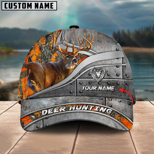 Maxcorners Deer Hunting Steel Armor Multicolor Options Personalized Name 3D Cap
