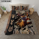 Maxcorners Rustic Deer Hunting Camo Grass Brown American Pride Bedding Set 3D All Over Printed