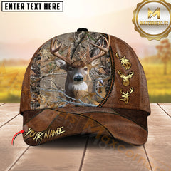 Maxcorners Deer Hunting Rustic Antler Icons Multicolor Options Personalized Name 3D Cap
