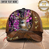 Maxcorners Deer Hunting Rustic Antler Icons Multicolor Options Personalized Name 3D Cap