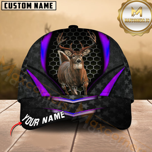 Maxcorners Deer Hunting Hexagon Multicolor Options Personalized Name 3D Cap