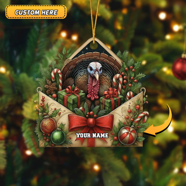 Maxcorners Hunting Christmas Gifts Envelope Personalized Name Ornament (6 Options)