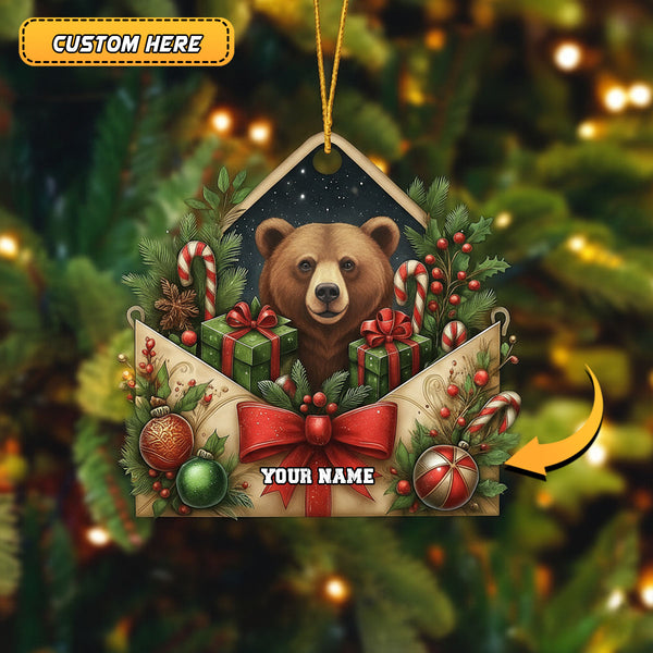 Maxcorners Hunting Christmas Gifts Envelope Personalized Name Ornament (6 Options)