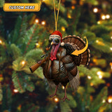 Maxcorners Custom Name Santa Hunting Ornament, Funny Hunter Christmas Tree Decoration