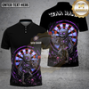 Maxcorners Darts Dark Skeleton Neon Target Halloween Style Multi Options Personalized Name, Team Name Unisex 3D Shirt (4 Colors)