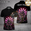 Maxcorners Darts Dark Skeleton Neon Target Halloween Style Multi Options Personalized Name, Team Name Unisex 3D Shirt (4 Colors)