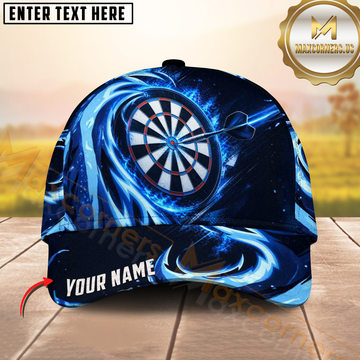 Maxcorners Darts Red Flame Dartboard Fierce Passion Multicolor Option Personalized Name 3D Cap