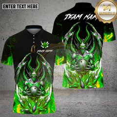 Maxcorners Bowling Hellfire Demon Skull Flame Art Multi Options Personalized Name, Team Name Unisex 3D Shirt (4 Colors)