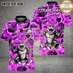 Maxcorners Bowling Slime Graffiti Crocodile Multi Options Personalized Name, Team Name Unisex 3D Shirt (4 Colors)