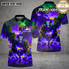 Maxcorners Bowling Fire Panda Apocalypse Strike Design Multi Options Personalized Name, Team Name Unisex 3D Shirt (4 Colors)