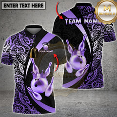 Maxcorners Bowling Royal Crown Luxury Black Gold Multi Options Personalized Name, Team Name Unisex 3D Shirt (4 Colors)