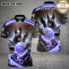 Maxcorners Bowling Anubis Cosmic Energy Multi Options Personalized Name, Team Name Unisex 3D Shirt (4 Colors)