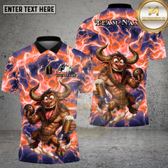 Maxcorners Bowling Electric Minotaur Lightning Multi Options Personalized Name, Team Name Unisex 3D Shirt (4 Colors)