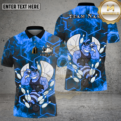 Maxcorners Bowling Honeycomb Bee Muscle Graphic Multi Options Personalized Name, Team Name Unisex 3D Shirt (4 Colors)