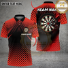 Maxcorners Darts Red Black Optical Grid Target Multi Options Personalized Name, Team Name Unisex 3D Shirt (4 Colors)