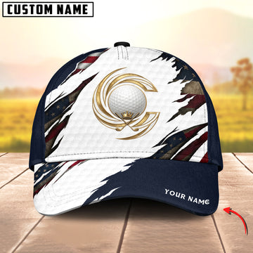 Maxcorners Golden Fairway Legacy 3D Golf Personalized Name Cap