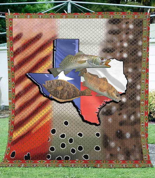 Maxcorners Texas Slam Fishing 3D Quilt - Blanket